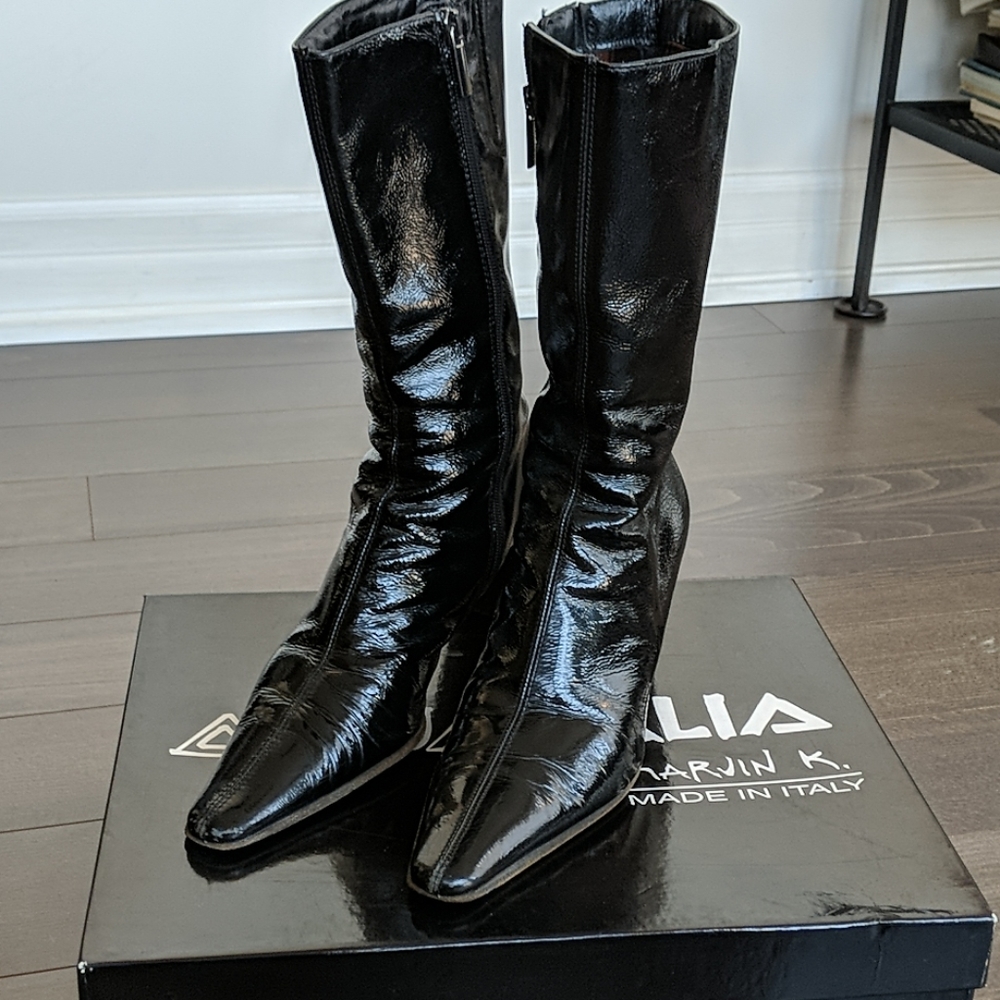 Patent leather boots. Aquatalia 9